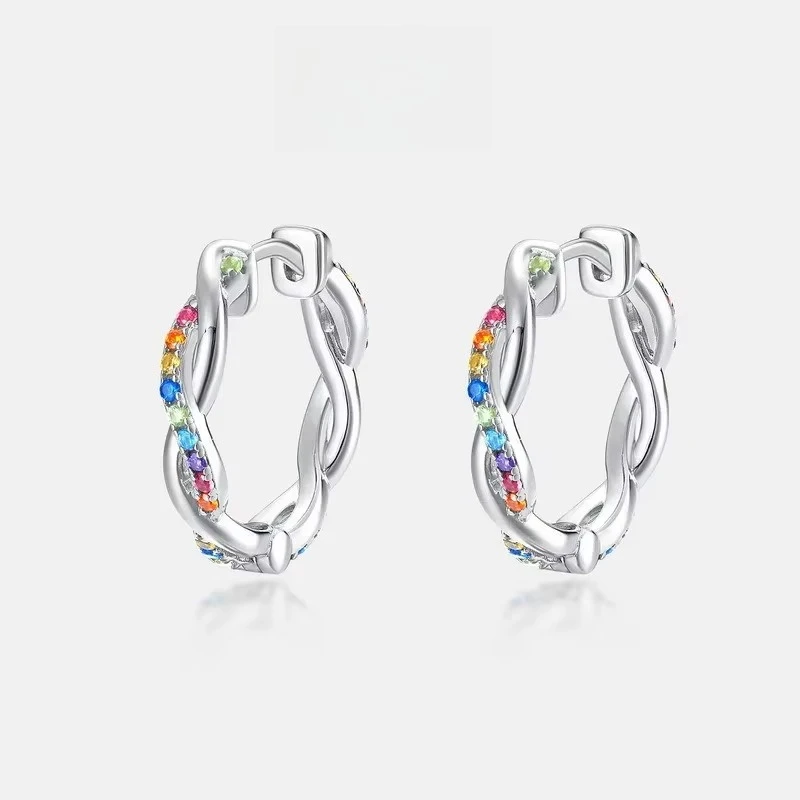 Twist Rainbow Design Earrings for Women 18K Gold Full of Colorful Baby Stones PT950 Platinum Bright Moissanite
Twist Rainbow Design Earrings for Women 18K Gold Full of Colorful Baby Stones PT950 Platinum Bright Moissanite