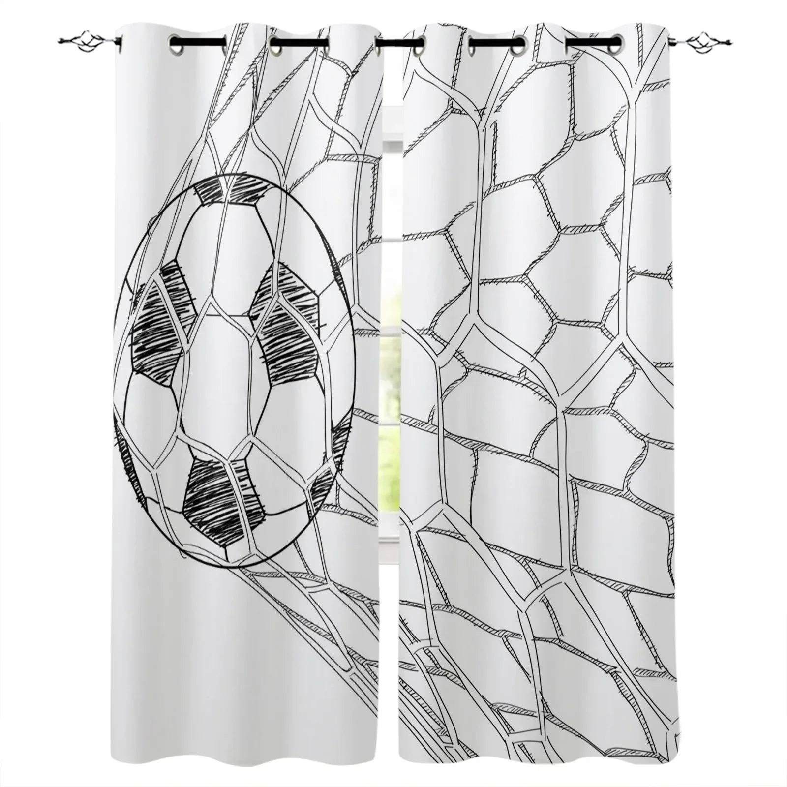 Soccer Football Net Sketch Blackout Curtains Window Curtains for Bedroom Living Room Decor Window Treatments
Soccer Football Net Sketch Blackout Curtains Window Curtains for Bedroom Living Room Decor Window Treatments