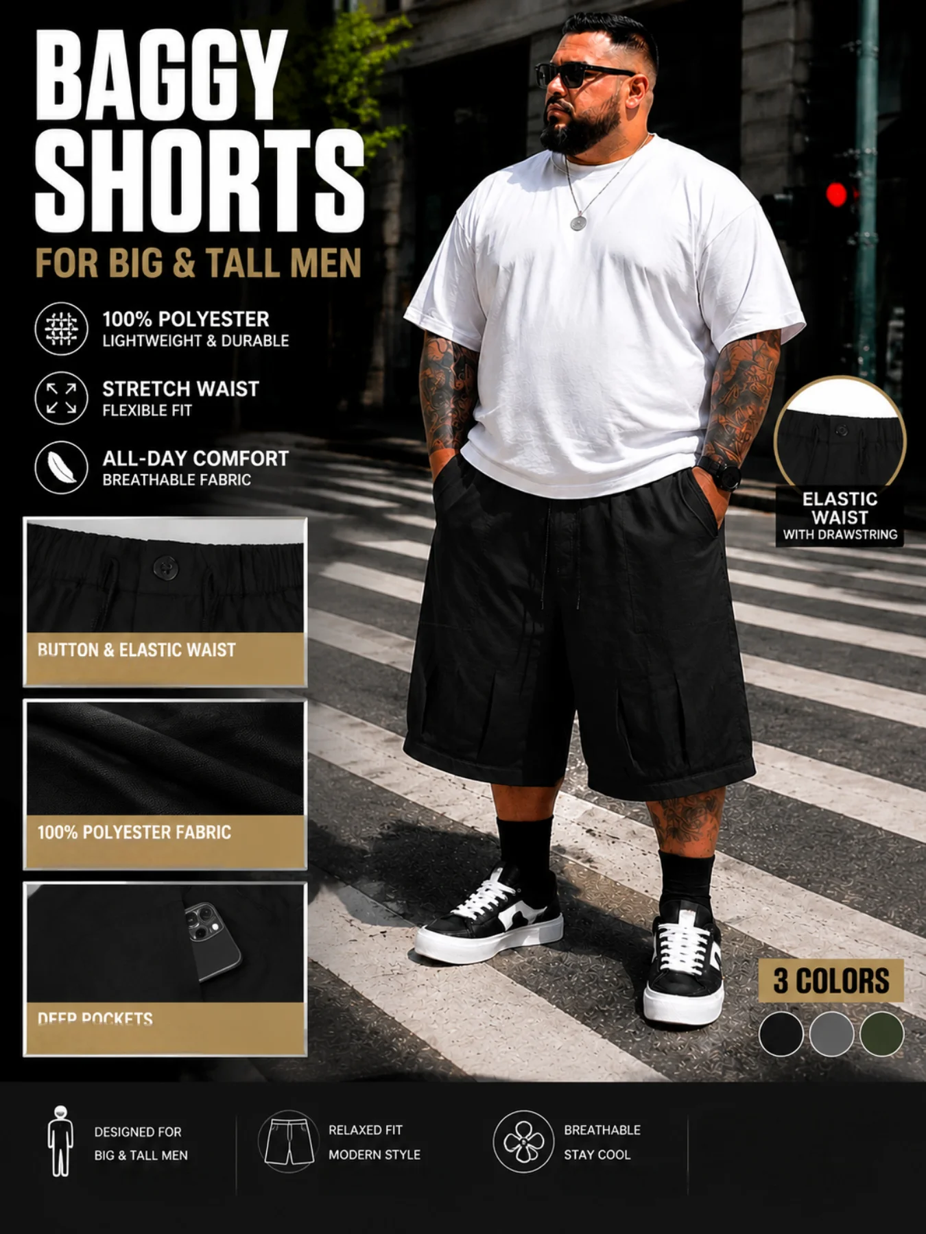 plus Size Men's Workwear Shorts with Slanted Large Pockets Fashionable Comfortable Style for Daily Wear Versatile Men's Clothing
plus Size Men's Workwear Shorts with Slanted Large Pockets Fashionable Comfortable Style for Daily Wear Versatile Men's Clothing