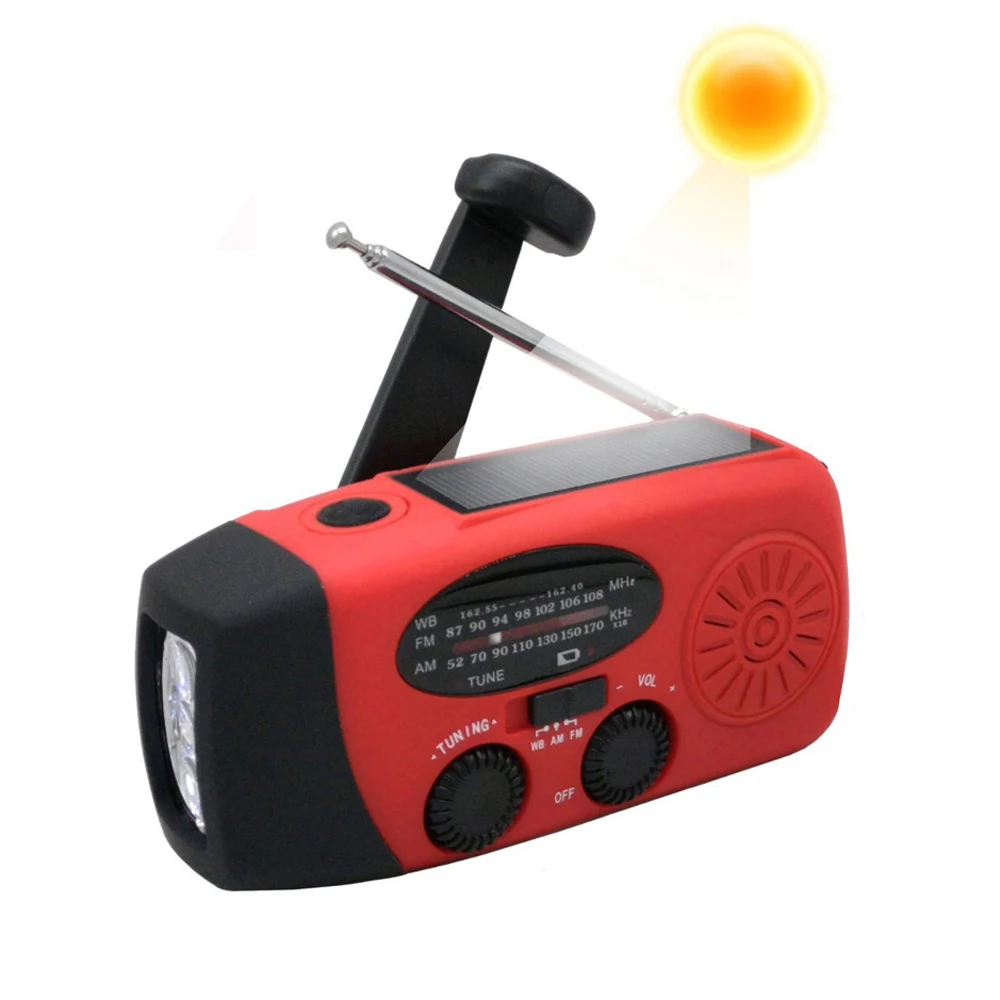 Emergency Hand Crank Radio with LED Flashlight, Portable Weather Radio with USB Charged & Solar Power for Camping
Emergency Hand Crank Radio with LED Flashlight, Portable Weather Radio with USB Charged & Solar Power for Camping