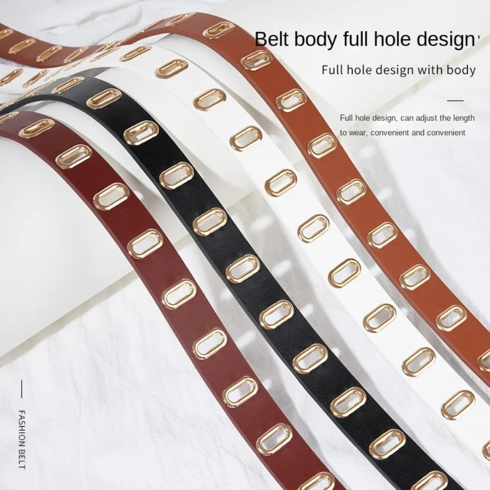 Vintage Round Buckle PU Leather Belt Hollow Thin Women Waistband Punk Korean Style Waist Belt Jeans
Vintage Round Buckle PU Leather Belt Hollow Thin Women Waistband Punk Korean Style Waist Belt Jeans
