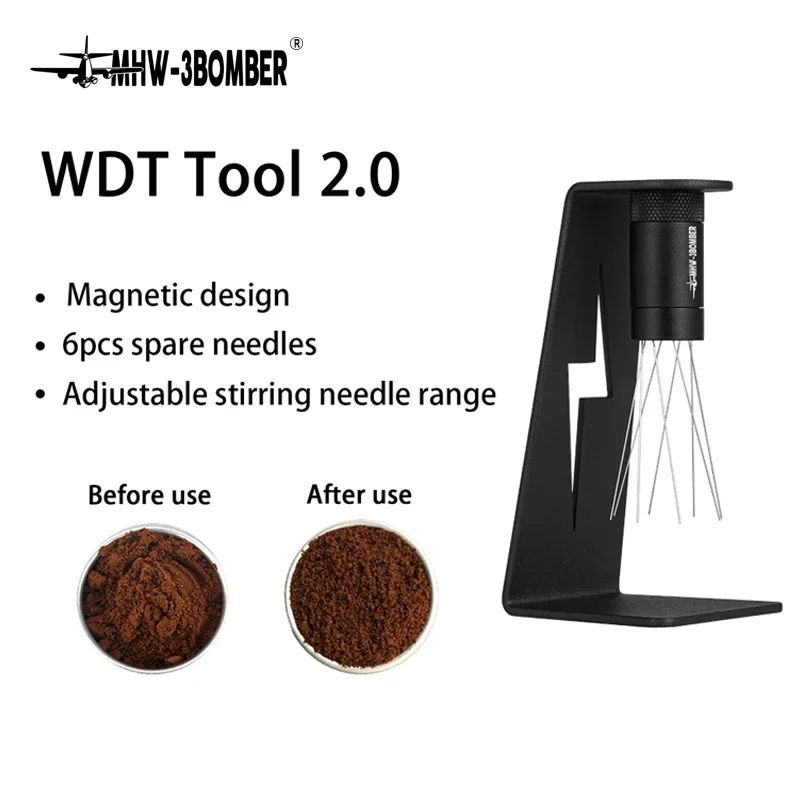 MHW-3BOMBER Adjustable WDT Espresso Distribution Tool Replaceable Needles Coffee Stirrer with Magnetic Stand Barista Accessories
MHW-3BOMBER Adjustable WDT Espresso Distribution Tool Replaceable Needles Coffee Stirrer with Magnetic Stand Barista Accessories