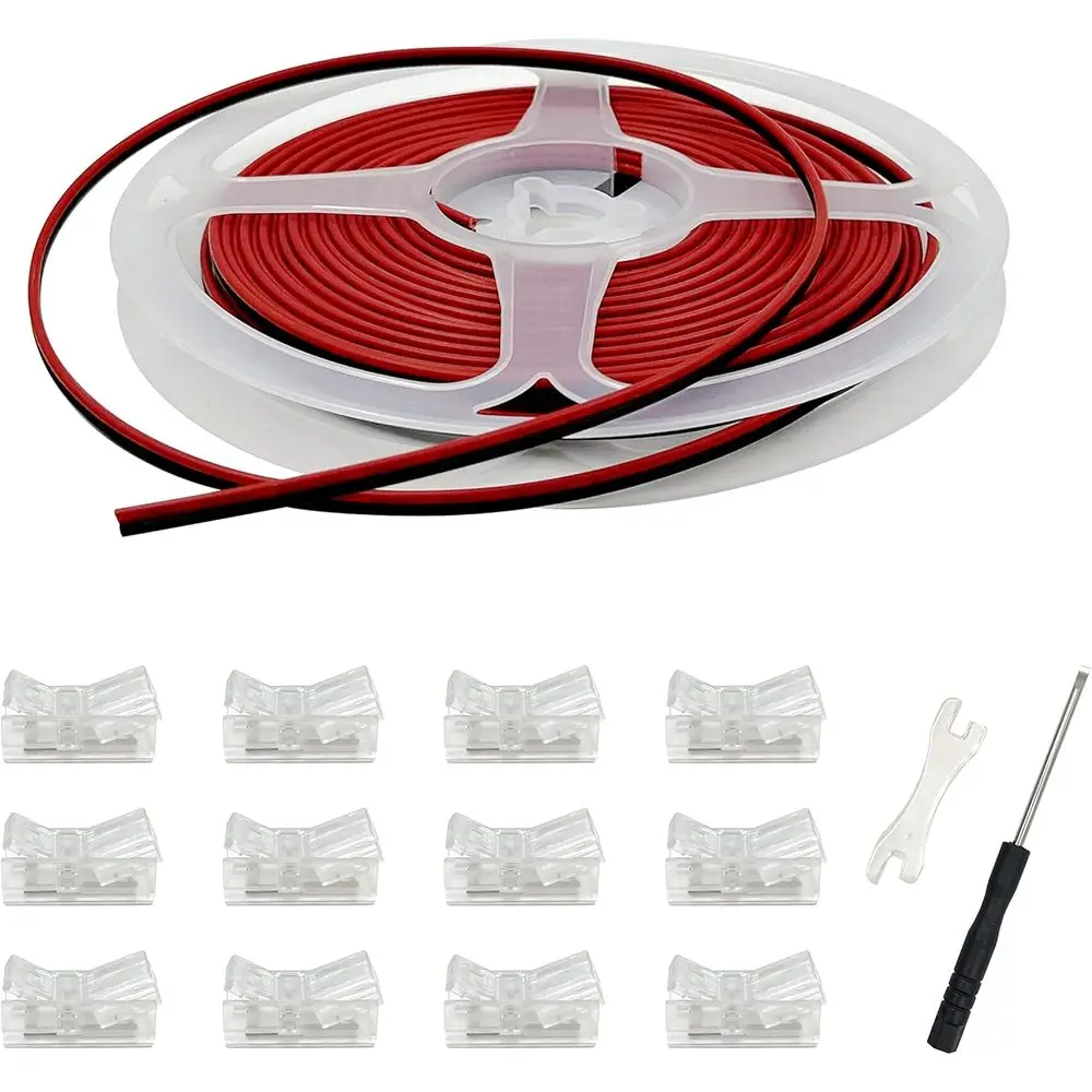 8mm COB LED Strip Light, 12 Pack, 2 Pin Connection, Transparent Track Adapter, 19.68ft Extension Cable for 12/24V LED Tape
8mm COB LED Strip Light, 12 Pack, 2 Pin Connection, Transparent Track Adapter, 19.68ft Extension Cable for 12/24V LED Tape