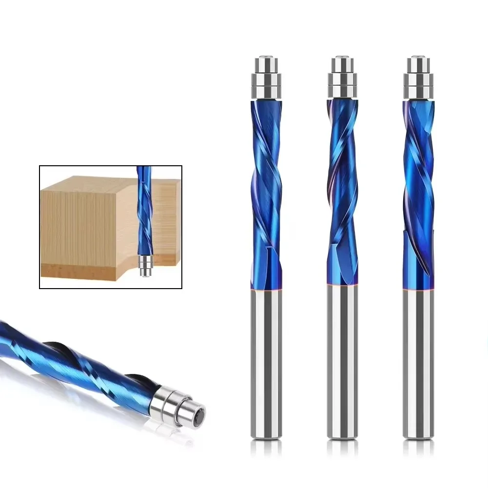 1PC 6.35mm Shank Solid Carbide Bearing Guided Two Flute Flush Trim Router Bits Woodworking Milling Cutters End Mill
1PC 6.35mm Shank Solid Carbide Bearing Guided Two Flute Flush Trim Router Bits Woodworking Milling Cutters End Mill
