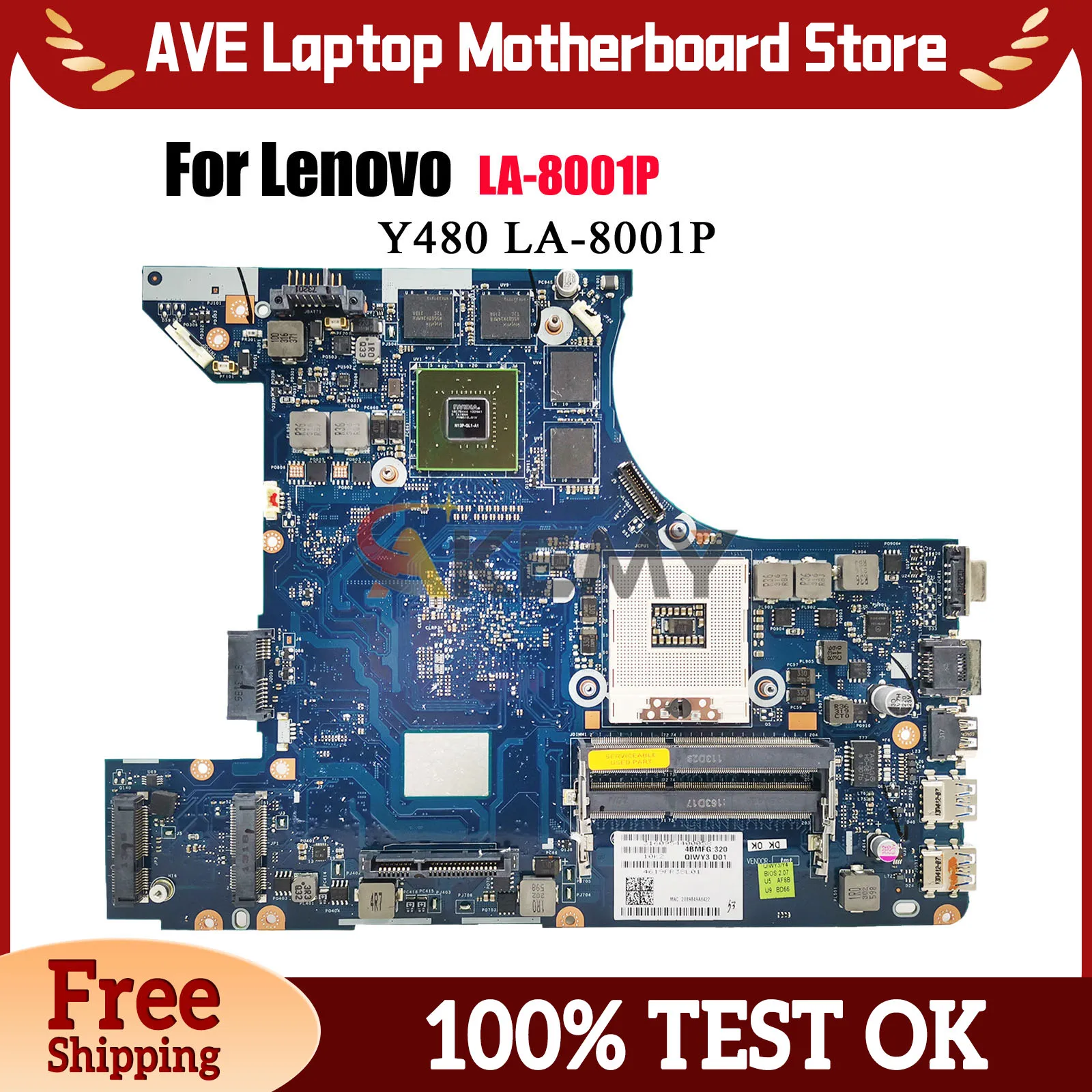 LA-8001P For Lenovo Ideapad Y480 Laptop Motherboard with HM76 GT650M 2GB DDR3 100% Fully Tested
LA-8001P For Lenovo Ideapad Y480 Laptop Motherboard with HM76 GT650M 2GB DDR3 100% Fully Tested