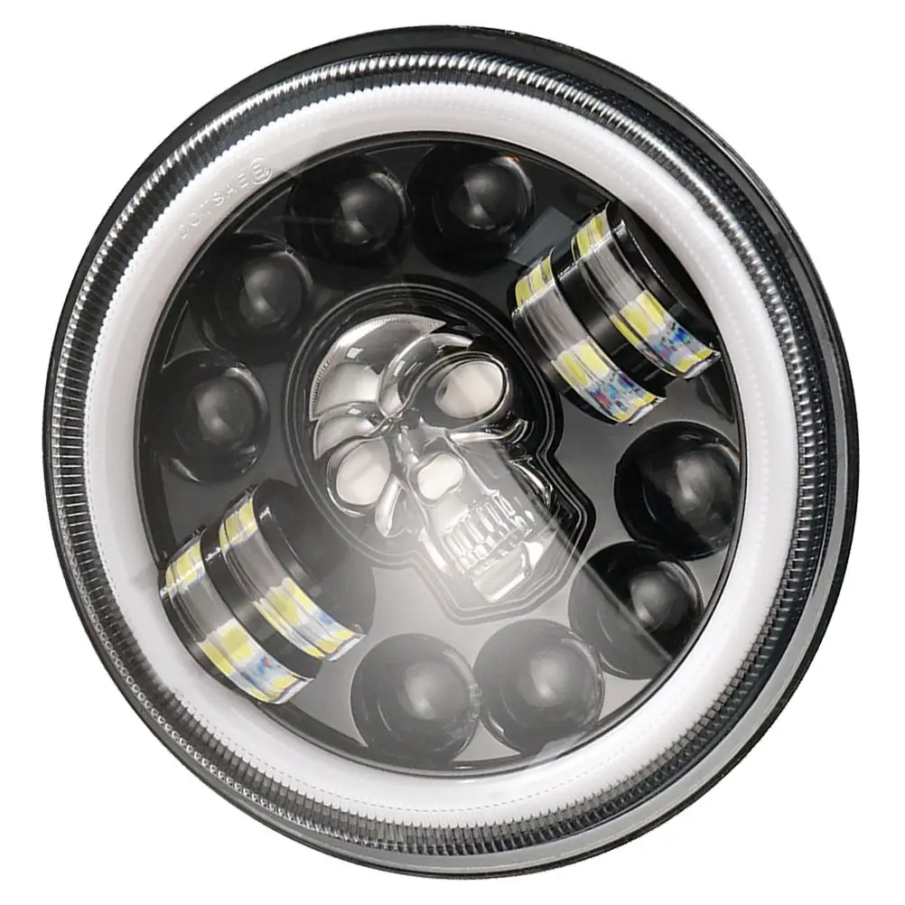 7 Inch 60W LED Motorcycle Headlight Skull with Angel Eyes Waterproof Offroad ATV Quad Bike Light Modification Car Lamp
7 Inch 60W LED Motorcycle Headlight Skull with Angel Eyes Waterproof Offroad ATV Quad Bike Light Modification Car Lamp