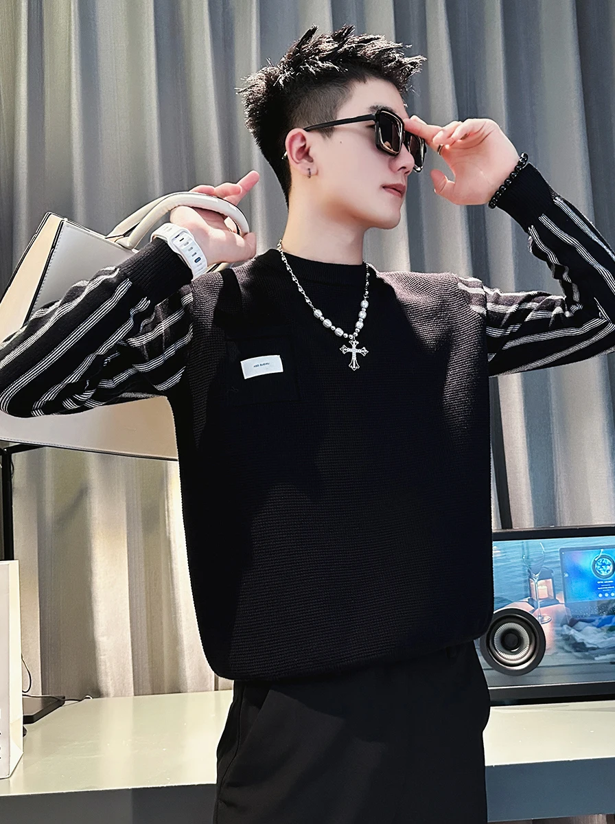 Thickened Autumn Winter Men's Sweater Inner Wear Stripe Pattern Fashionable Youth Casual Long Sleeve round Neck Knitted Top
Thickened Autumn Winter Men's Sweater Inner Wear Stripe Pattern Fashionable Youth Casual Long Sleeve round Neck Knitted Top