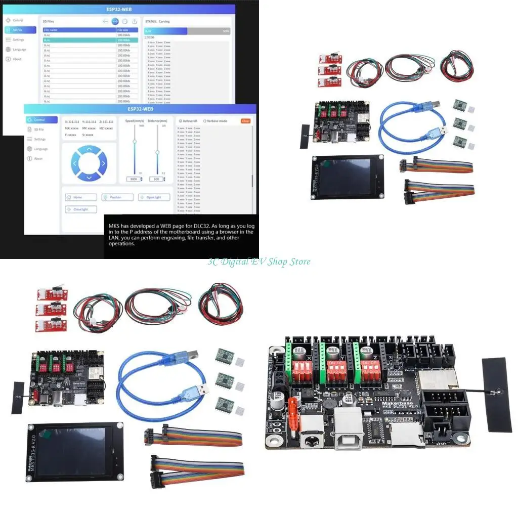 E74D 3D-принтер Материнская плата MKS DLC32 Офлайн-управление 32-разрядной ESP32 Wi-Fi 3D-гравировка
E74D 3D-принтер Материнская плата MKS DLC32 Офлайн-управление 32-разрядной ESP32 Wi-Fi 3D-гравировка