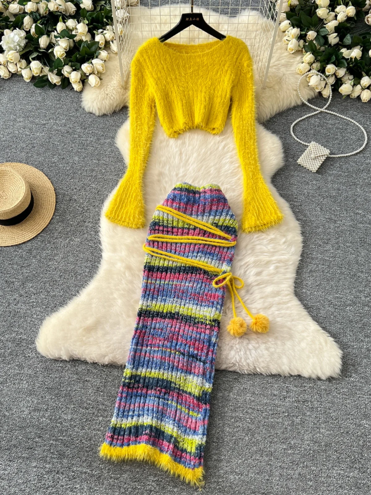 High Waist Slim Fit Knitted f Skirt Long Sve Sweater Two Piece Set for Women Ele Winter Faion Ensemble
High Waist Slim Fit Knitted f Skirt Long Sve Sweater Two Piece Set for Women Ele Winter Faion Ensemble