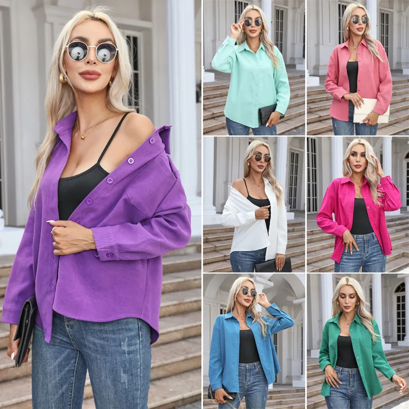 Popular2025New European and American Autumn and Winter Leisure Lapel Brushed Mid-Length Long Sleeve Shirt Women's Loose Tops
Popular2025New European and American Autumn and Winter Leisure Lapel Brushed Mid-Length Long Sleeve Shirt Women's Loose Tops