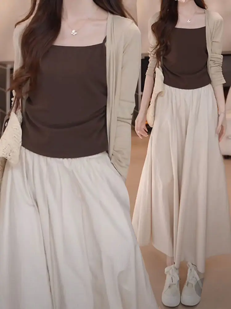 Unique Beautiful Three-Piece Set Women's Knitted Open Cardigan Strap Vest High Waist Skirt Casual Style Autumn New Arrivals
Unique Beautiful Three-Piece Set Women's Knitted Open Cardigan Strap Vest High Waist Skirt Casual Style Autumn New Arrivals