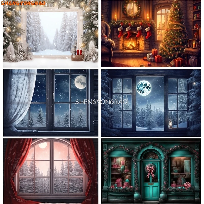 SHENGYONGBAO Christmas Day Fireplace Photography Backdrops Prop Window Living Room Interior Village House Theme Background DR-10
SHENGYONGBAO Christmas Day Fireplace Photography Backdrops Prop Window Living Room Interior Village House Theme Background DR-10