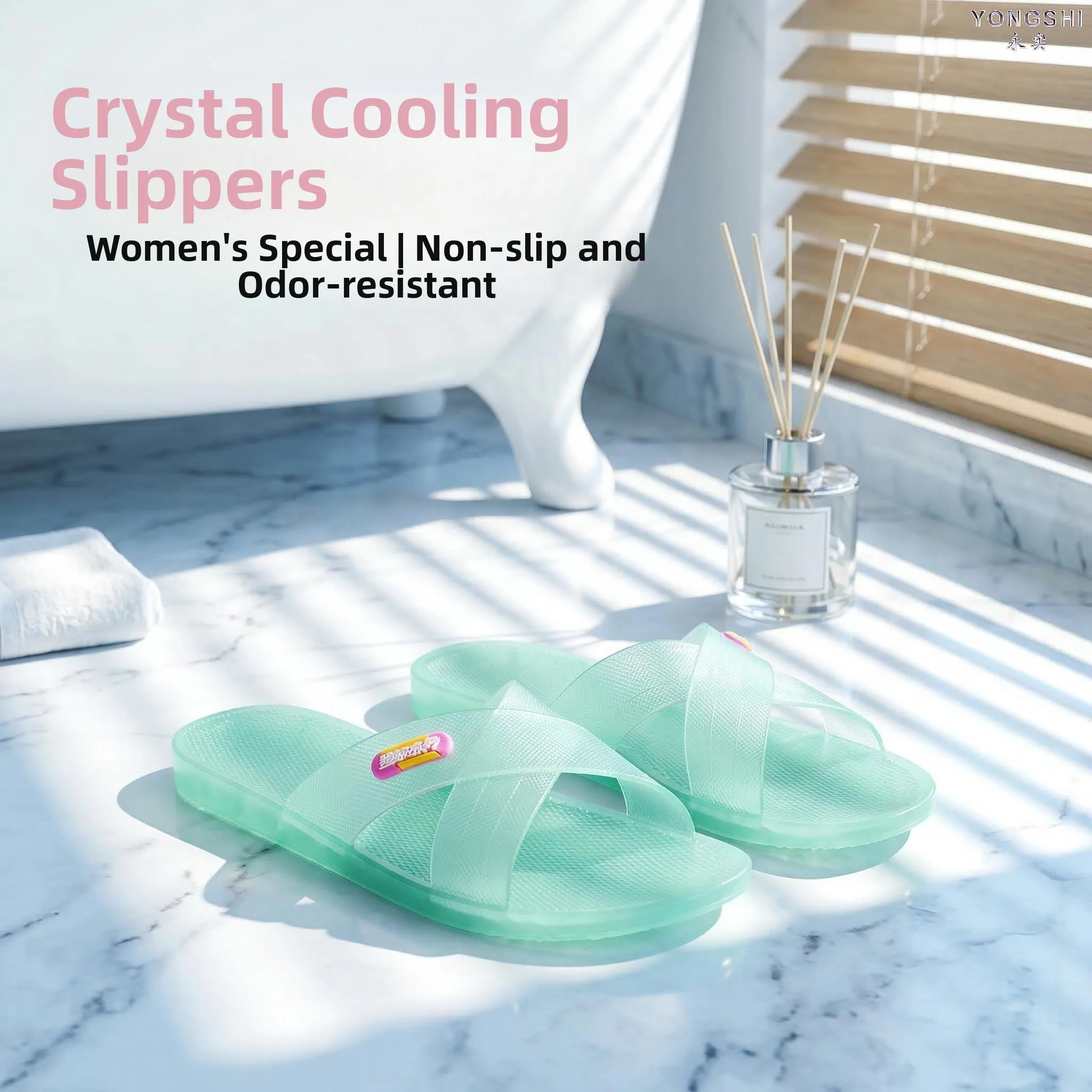 Crystal Slippers Women's Summer Home Leisure Bathing Slips Anti-Slip Breathable No Foot Odor Plastic Sandals PVC Material
Crystal Slippers Women's Summer Home Leisure Bathing Slips Anti-Slip Breathable No Foot Odor Plastic Sandals PVC Material