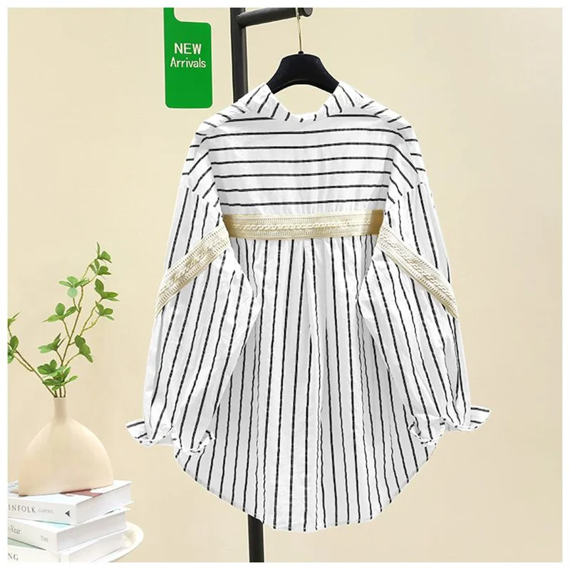 New Cotton Printed Long-Sleeved Striped Thin Shirts Are Fashionable And Casual Korean Loose Cardigan Age-Reducing Shirts
New Cotton Printed Long-Sleeved Striped Thin Shirts Are Fashionable And Casual Korean Loose Cardigan Age-Reducing Shirts
