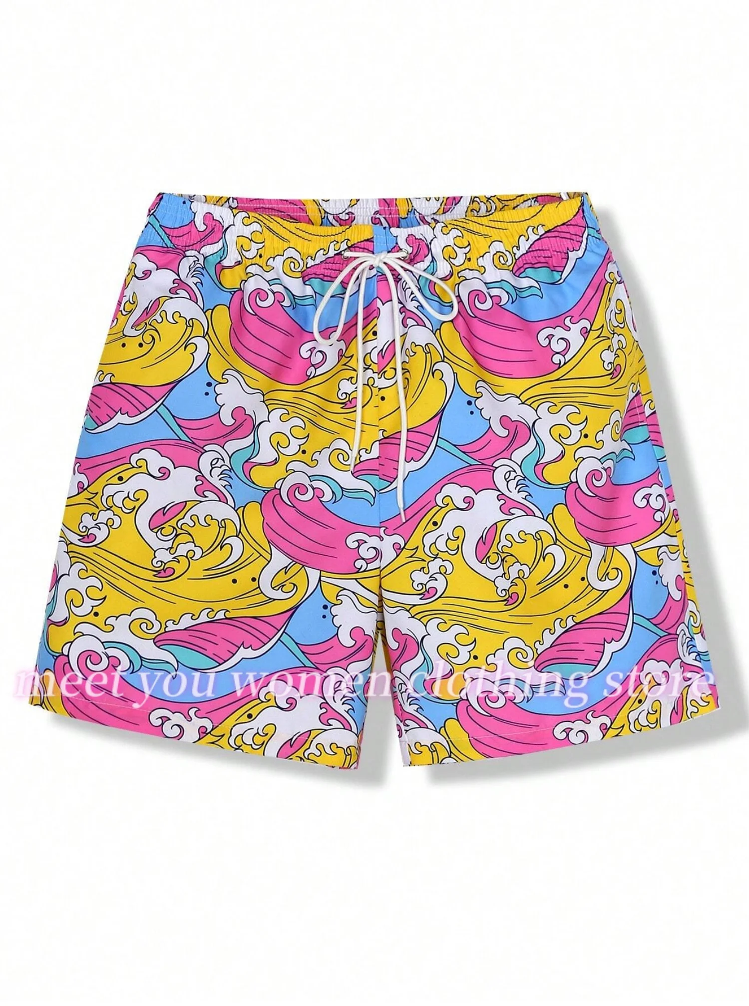 Japanese Colored Wave Printed Beach Resort Shorts Women man Shorts Daily casual Shorts women Drawstring Waist Shorts
Japanese Colored Wave Printed Beach Resort Shorts Women man Shorts Daily casual Shorts women Drawstring Waist Shorts