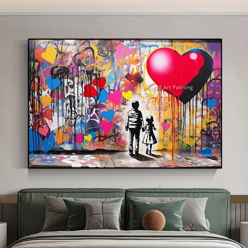 100% Handmade Graffiti Art Canvas Brother And Sister Painting Abstract Modern Wall Picture for Living Room Home Decor Unframed
100% Handmade Graffiti Art Canvas Brother And Sister Painting Abstract Modern Wall Picture for Living Room Home Decor Unframed