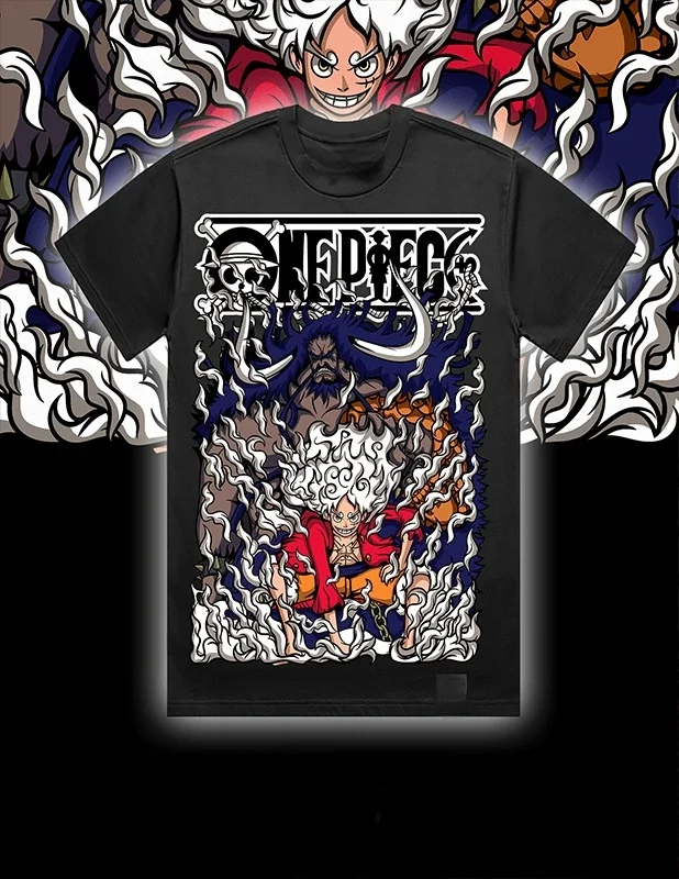 Summer 2026 One Piece Luffy 5th Gear Vs. Kaido Theme 100% Pure Cotton Printed T-shirt for Men and Women, Parent-child Top
Summer 2026 One Piece Luffy 5th Gear Vs. Kaido Theme 100% Pure Cotton Printed T-shirt for Men and Women, Parent-child Top
