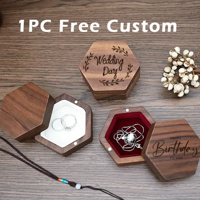 Free Custom Personalized Hexagonal Necklace Earrings Ring Box Portable Solid Wood Mini Jewelry Storage Box Wedding Gift Box
Free Custom Personalized Hexagonal Necklace Earrings Ring Box Portable Solid Wood Mini Jewelry Storage Box Wedding Gift Box