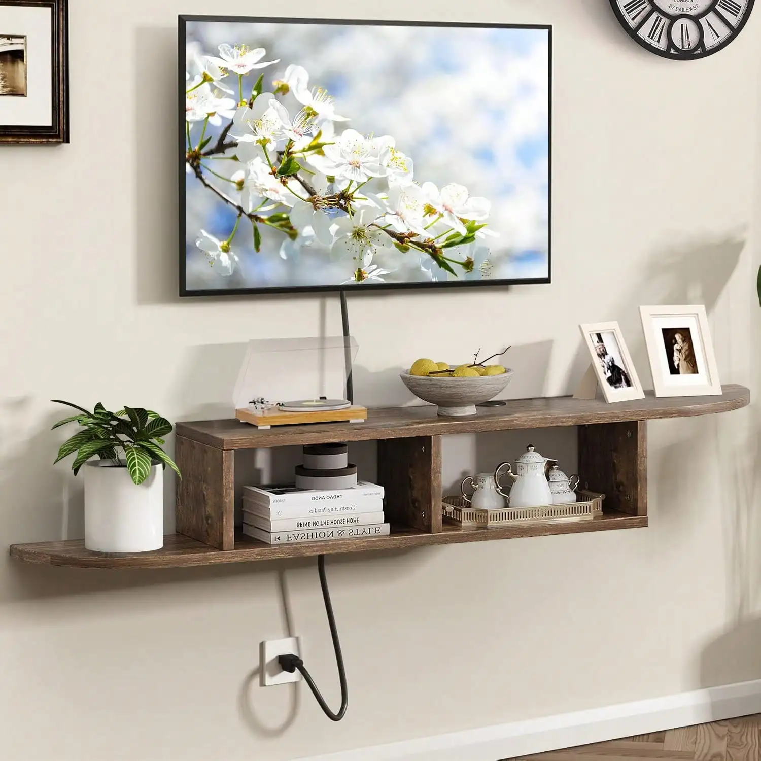 Floating TV Stand With Storage, 55" Floating Shelves For Wall, Floating Entertainment Center Wall Shelf For Living Room, Modern
Floating TV Stand With Storage, 55" Floating Shelves For Wall, Floating Entertainment Center Wall Shelf For Living Room, Modern