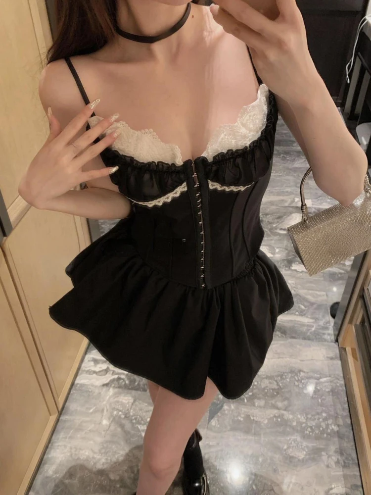 American Retro 2 Piece Skirt Sets Women Sexy Slim Lace Patchwork Corset Vest + High Waist Pleated Skirt Fashion Streetwear Suits
American Retro 2 Piece Skirt Sets Women Sexy Slim Lace Patchwork Corset Vest + High Waist Pleated Skirt Fashion Streetwear Suits