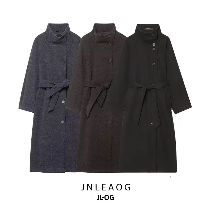 Fashionable Stand Collar Belted Coat Jacket Spring New Arrival Women's Wear High Waist Type Commute Suitable Long Sleeve Coat
Fashionable Stand Collar Belted Coat Jacket Spring New Arrival Women's Wear High Waist Type Commute Suitable Long Sleeve Coat