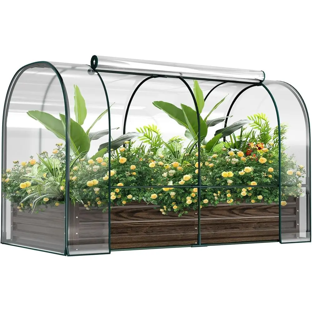 Raised Garden Bed with PVC Cover, 72.8 x 37.4 x 47.2 Metal Planter with Roll-Up Window for Outdoor Growing Vegetables and Fruits
Raised Garden Bed with PVC Cover, 72.8 x 37.4 x 47.2 Metal Planter with Roll-Up Window for Outdoor Growing Vegetables and Fruits