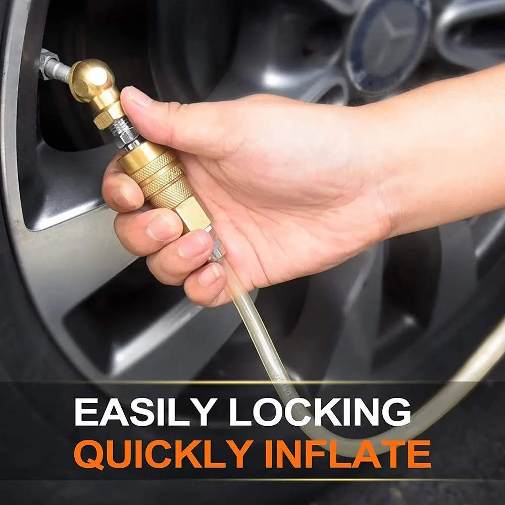 2pack 1/4" Accessories Inflator Gauge Air Hose Fittings Ball Inflator Air Chuck Compressor Nozzle
2pack 1/4" Accessories Inflator Gauge Air Hose Fittings Ball Inflator Air Chuck Compressor Nozzle