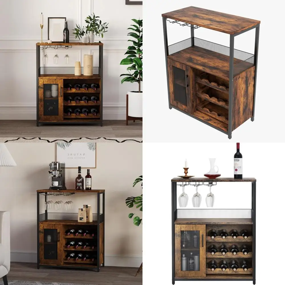 36 Tall Rustic Brown Wine and Liquor Cabinet with Detachable Rack and Mesh Door for Kitchen, Dining, Living Room
36 Tall Rustic Brown Wine and Liquor Cabinet with Detachable Rack and Mesh Door for Kitchen, Dining, Living Room