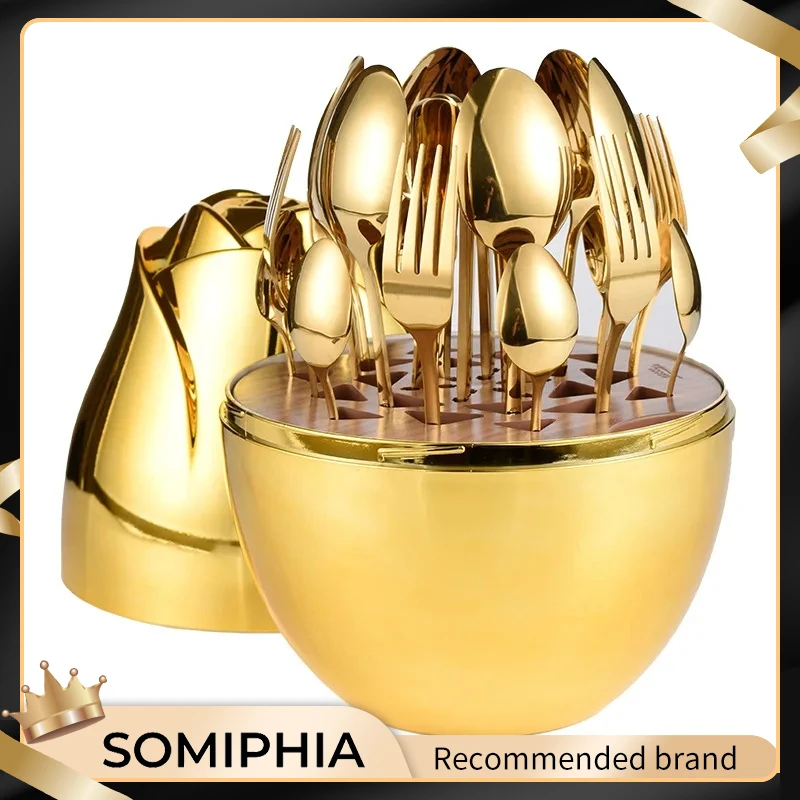 Nordic SOMIPHIA 24-piece stainless steel knives, forks, spoons, western tableware set ornament wedding gift
Nordic SOMIPHIA 24-piece stainless steel knives, forks, spoons, western tableware set ornament wedding gift