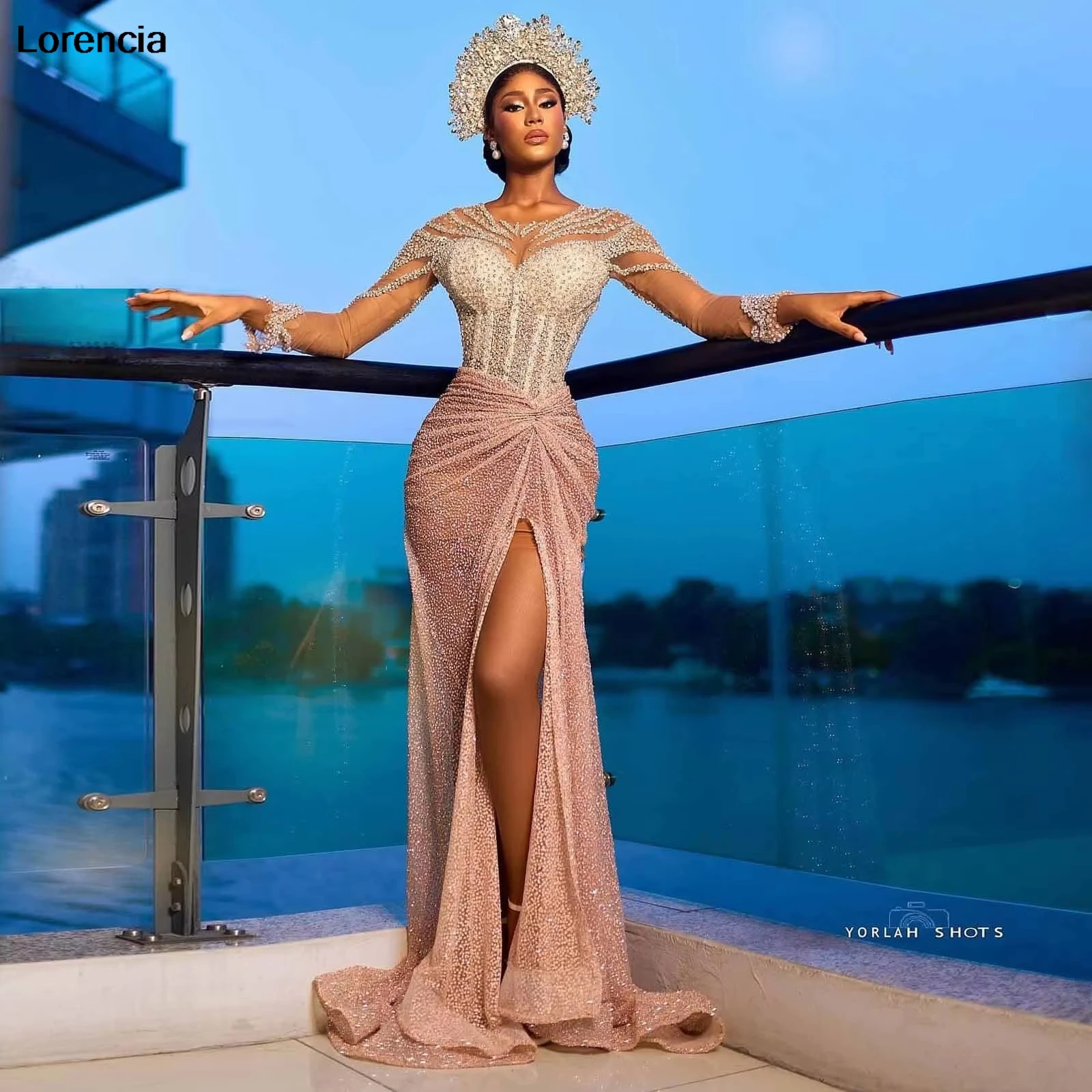 Customized Stunning Pink Beading African Prom Dress 2025 High Slit Long Sleeve Crystal Aso ebi Formal Party Evening Gowns YPD251
Customized Stunning Pink Beading African Prom Dress 2025 High Slit Long Sleeve Crystal Aso ebi Formal Party Evening Gowns YPD251