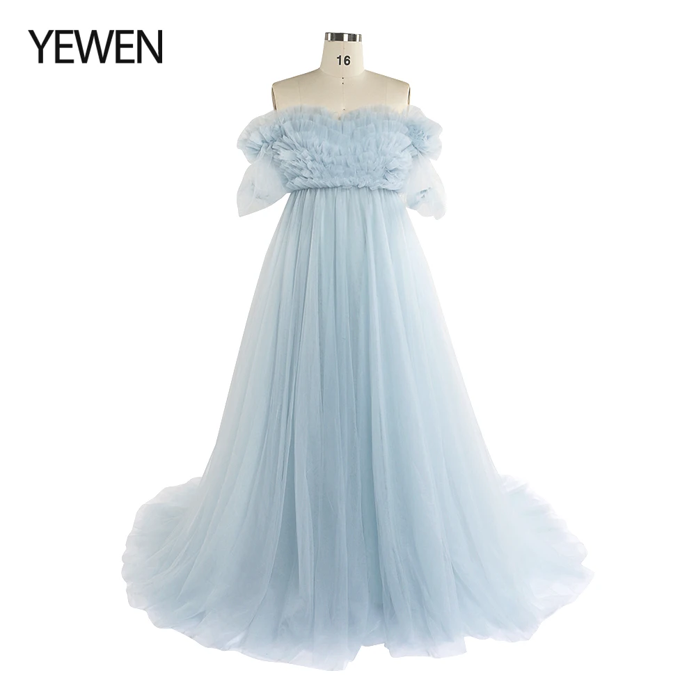 Tulle Dress Off The Shoulder Dusty Blue Gown Long Photoshooting Woman Maternity Dresses Photoshoot YeWen YW220909
Tulle Dress Off The Shoulder Dusty Blue Gown Long Photoshooting Woman Maternity Dresses Photoshoot YeWen YW220909