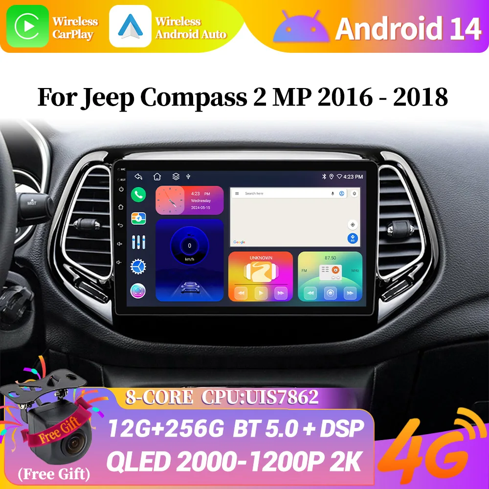 Автомагнитола на Android, мультимедийный плеер, GPS, стерео, QLED, 256 ГБ, беспроводной, для Jeep Compass 2 MP 2016 - 2018 DSP RDS 4G 5GWIFI
Автомагнитола на Android, мультимедийный плеер, GPS, стерео, QLED, 256 ГБ, беспроводной, для Jeep Compass 2 MP 2016 - 2018 DSP RDS 4G 5GWIFI
