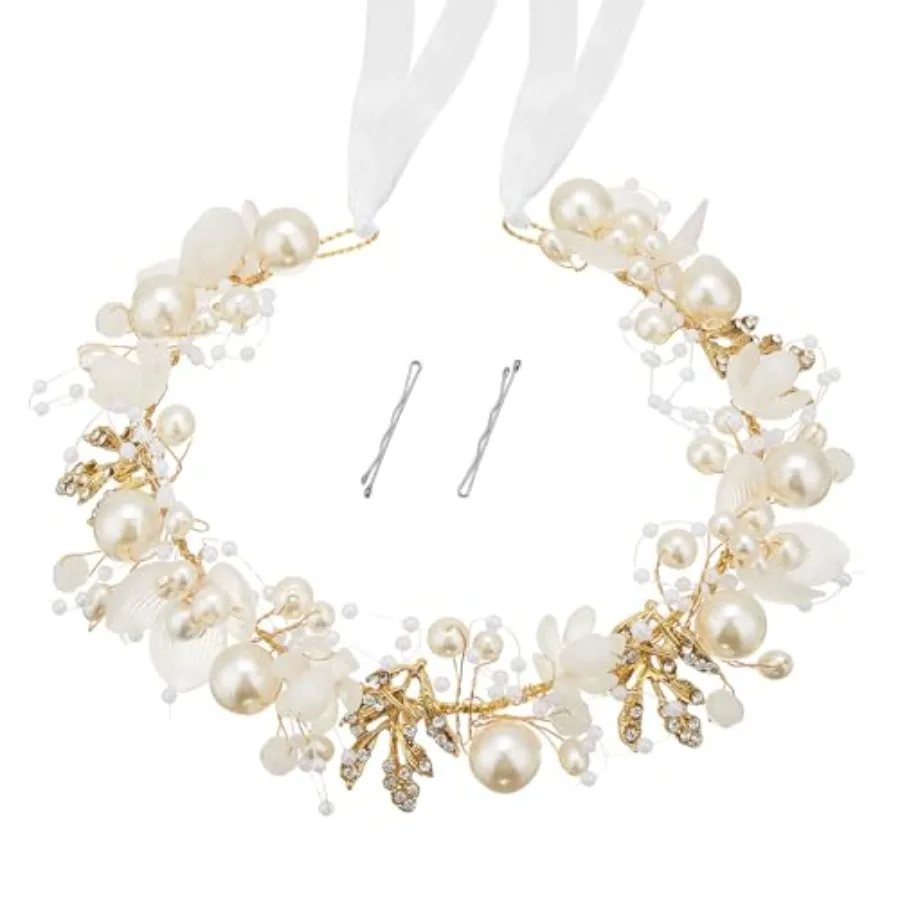Flower Girl Hair Accessory, Princess Headpiece for Bridal Wedding, first communion pearl headpiece for girls Women
Flower Girl Hair Accessory, Princess Headpiece for Bridal Wedding, first communion pearl headpiece for girls Women