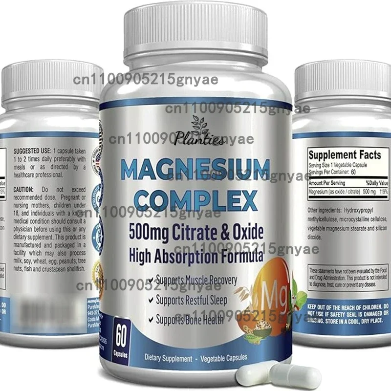 Magnesium Citrate Capsules - Maximum Absorption for Muscle, Nerve, Bone and Heart Health Gluten Free, Non-GMO
Magnesium Citrate Capsules - Maximum Absorption for Muscle, Nerve, Bone and Heart Health Gluten Free, Non-GMO