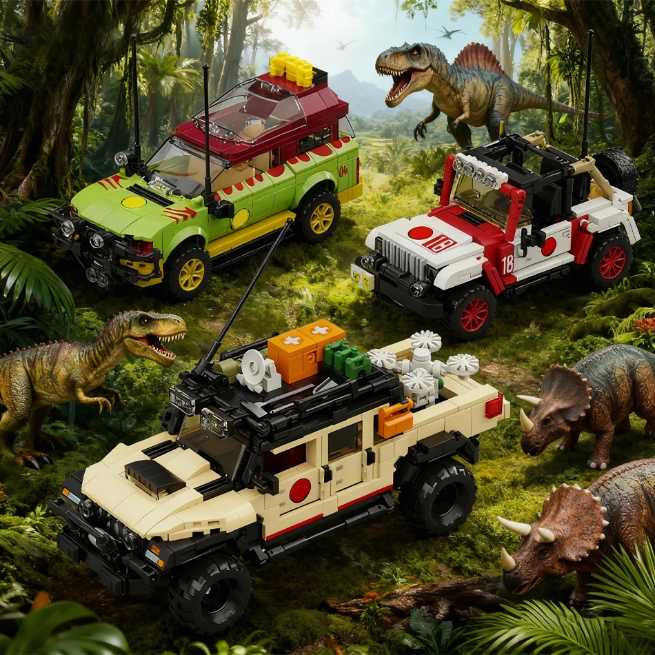 3 in 1 MOC Dinosaur World Adventure SUV Off Road Vehicle Building Blocks Technical Jurassic Era Sports Car Bricks Toys Kids Gift
3 in 1 MOC Dinosaur World Adventure SUV Off Road Vehicle Building Blocks Technical Jurassic Era Sports Car Bricks Toys Kids Gift
