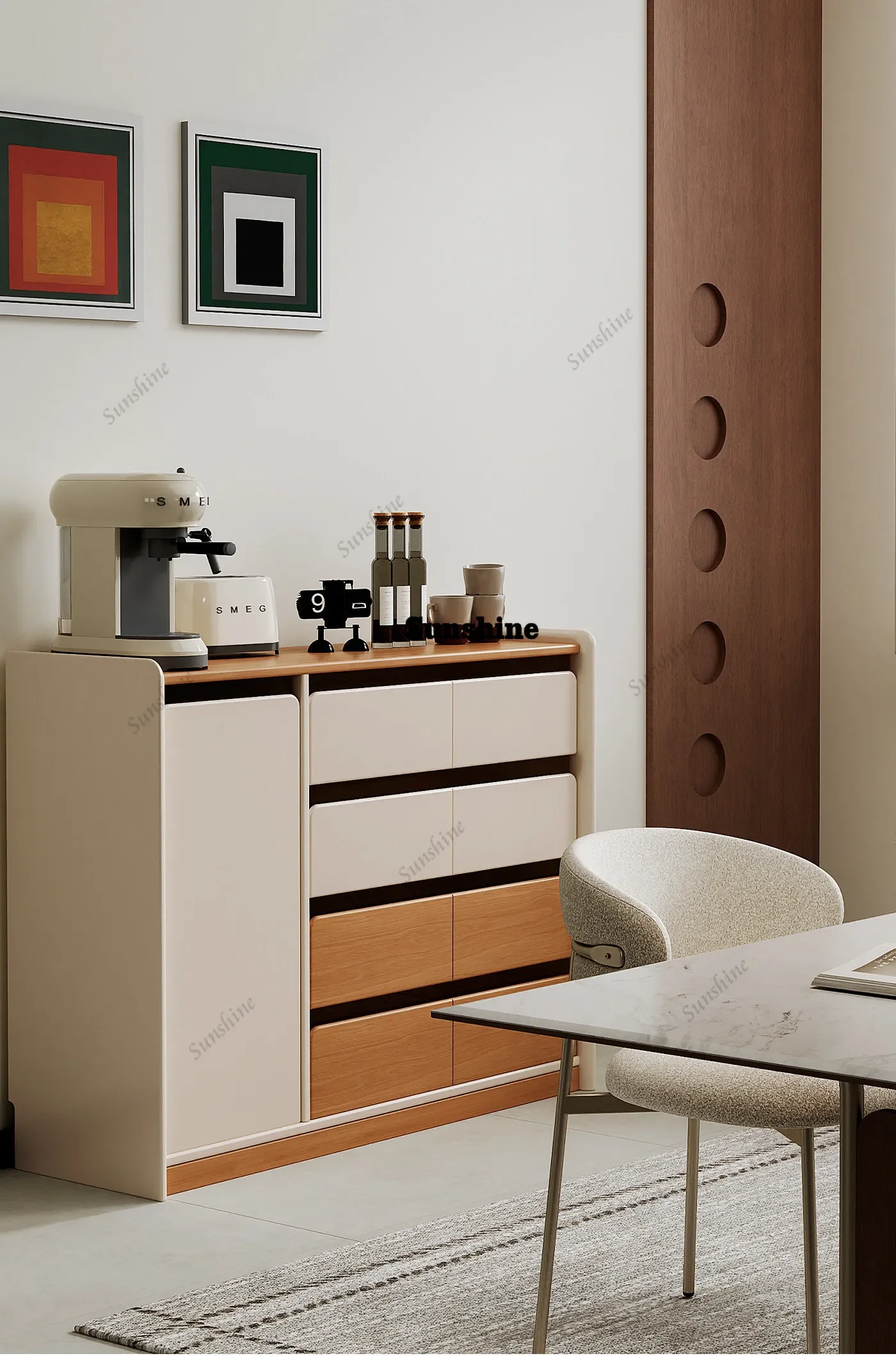 Solid wood dining side cabinet integrated locker against the wall living room locker FT
Solid wood dining side cabinet integrated locker against the wall living room locker FT