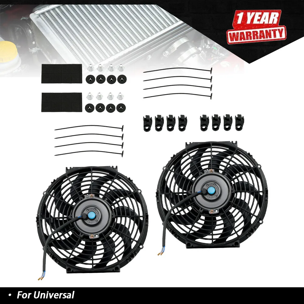 2X 12" Slim Fan Push Pull Electric 12V Mount Kit Universal Radiator Cooling Fan
2X 12" Slim Fan Push Pull Electric 12V Mount Kit Universal Radiator Cooling Fan