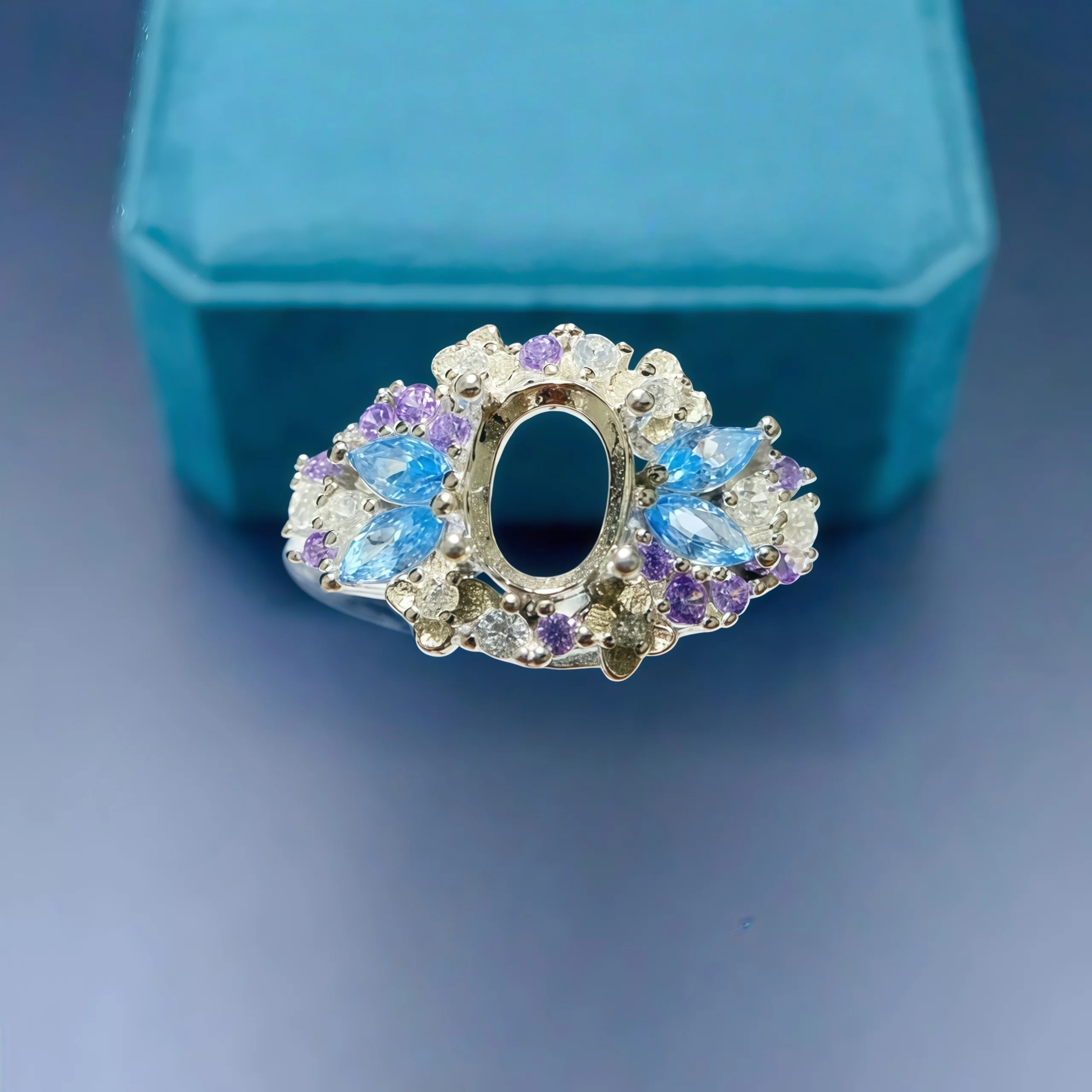 Setting 5*7mm Oval Stone Fashion DIY Empty Ring Holder S925 Sterling Silver Zircon Flower Design Fine Charm Jewelry for Woman
Setting 5*7mm Oval Stone Fashion DIY Empty Ring Holder S925 Sterling Silver Zircon Flower Design Fine Charm Jewelry for Woman