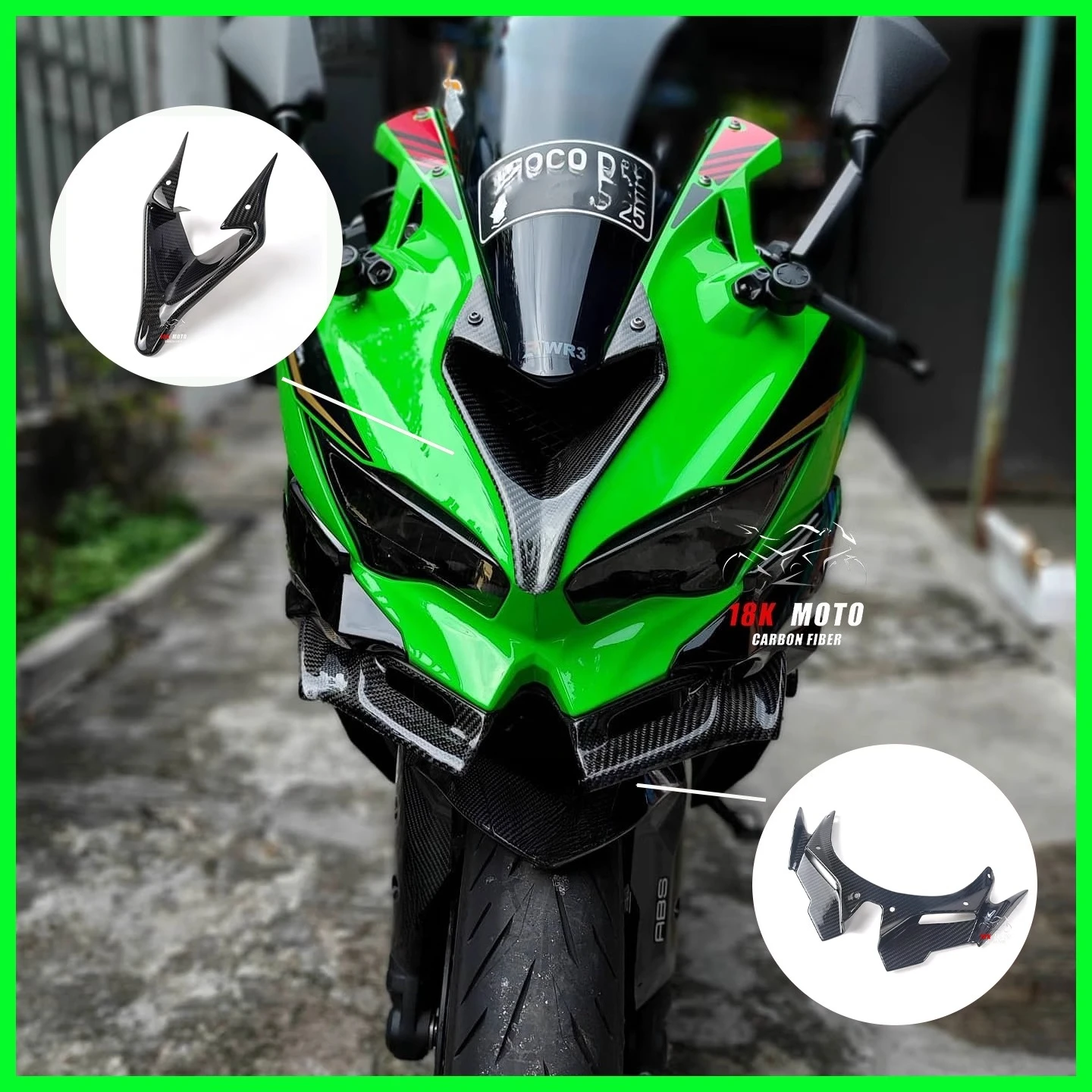 Parts for Kawasaki Ninja ZX-4RR Carbon Fiber Parts; Fixed Wing Bird Beak Air Blade Lower Lip Intake Housing
Parts for Kawasaki Ninja ZX-4RR Carbon Fiber Parts; Fixed Wing Bird Beak Air Blade Lower Lip Intake Housing