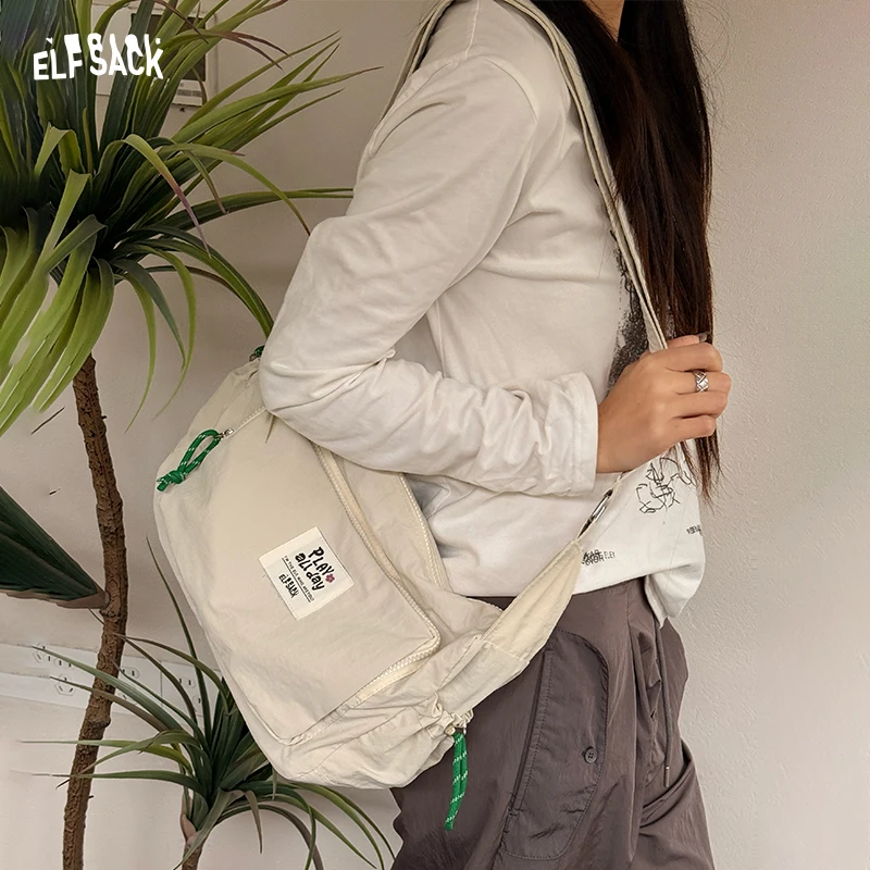 ELFSACK Casual Lightweight Nylon Crossbody Bag, Contrast Rope Decor Large Capacity Shoulder Bag, Commute Soft Satchel for Women
ELFSACK Casual Lightweight Nylon Crossbody Bag, Contrast Rope Decor Large Capacity Shoulder Bag, Commute Soft Satchel for Women