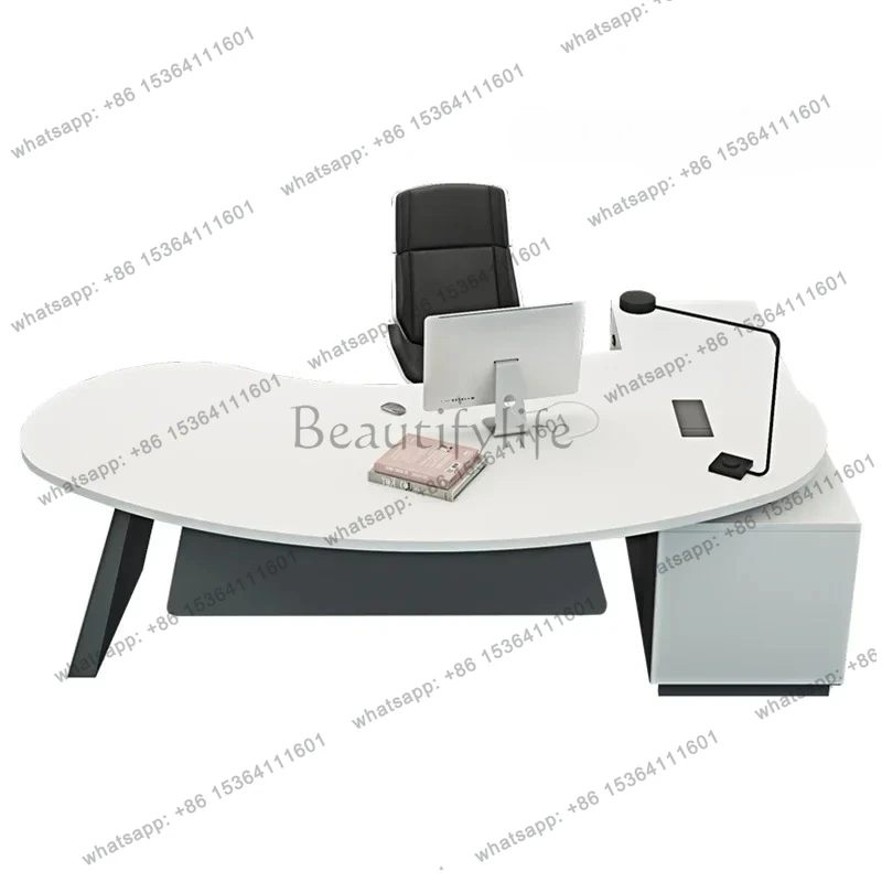 LJYBoss Desk Simple Modern President Office Curved Furniture Table And Chair Combination
LJYBoss Desk Simple Modern President Office Curved Furniture Table And Chair Combination