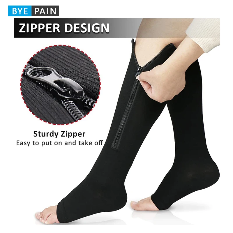 1pair Zipper Socks Venous Pressure Exposed Toe Sports Running Anti Slip Calf New Color blocked Shaped Leg Socks
1pair Zipper Socks Venous Pressure Exposed Toe Sports Running Anti Slip Calf New Color blocked Shaped Leg Socks