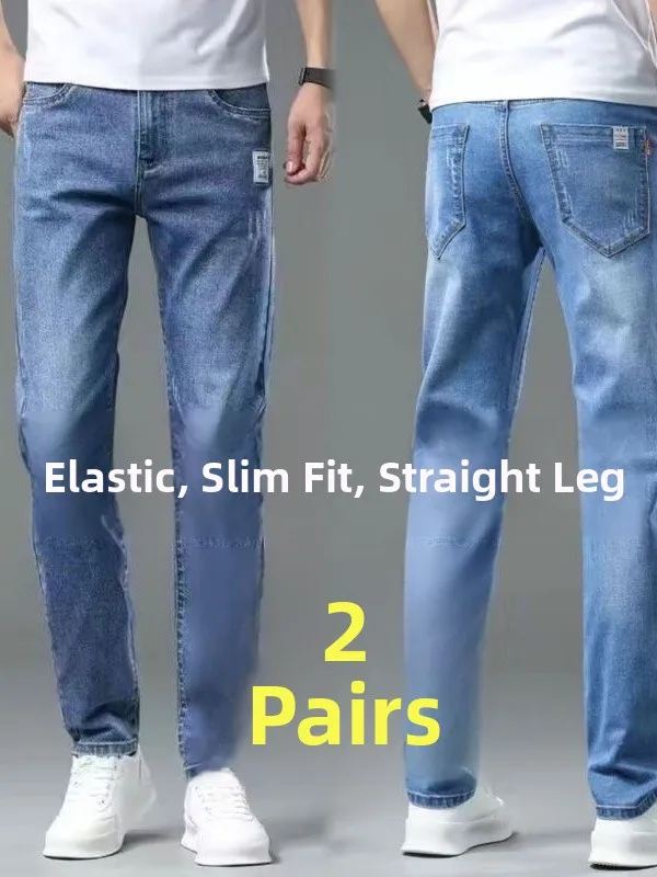 Men's Slim Fit Jeans Elastic Casual Long Trousers Trendy Waed Denim Pants mid Waist Straight Tube Jeans Youth ular Sle
Men's Slim Fit Jeans Elastic Casual Long Trousers Trendy Waed Denim Pants mid Waist Straight Tube Jeans Youth ular Sle