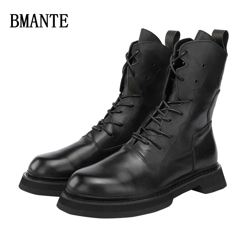 Bmante Men Boots Genuine Leather Black High Top Ankle Shoes Trainers Lace-Up Zip Flats Sneakers Male Casual Punk Boots Owen
Bmante Men Boots Genuine Leather Black High Top Ankle Shoes Trainers Lace-Up Zip Flats Sneakers Male Casual Punk Boots Owen