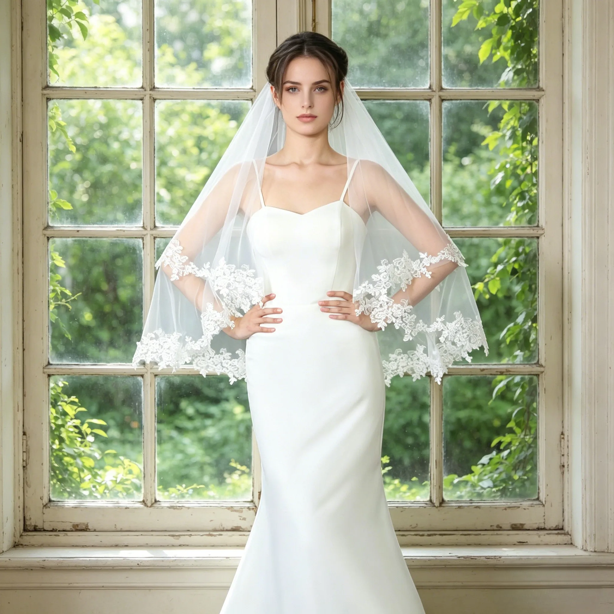2Layer Lace Edge Bridal Veil Applique Lace Dreamy Wedding Veil Whit Comb Short Women Wedding Accessories White Ivory G79
2Layer Lace Edge Bridal Veil Applique Lace Dreamy Wedding Veil Whit Comb Short Women Wedding Accessories White Ivory G79
