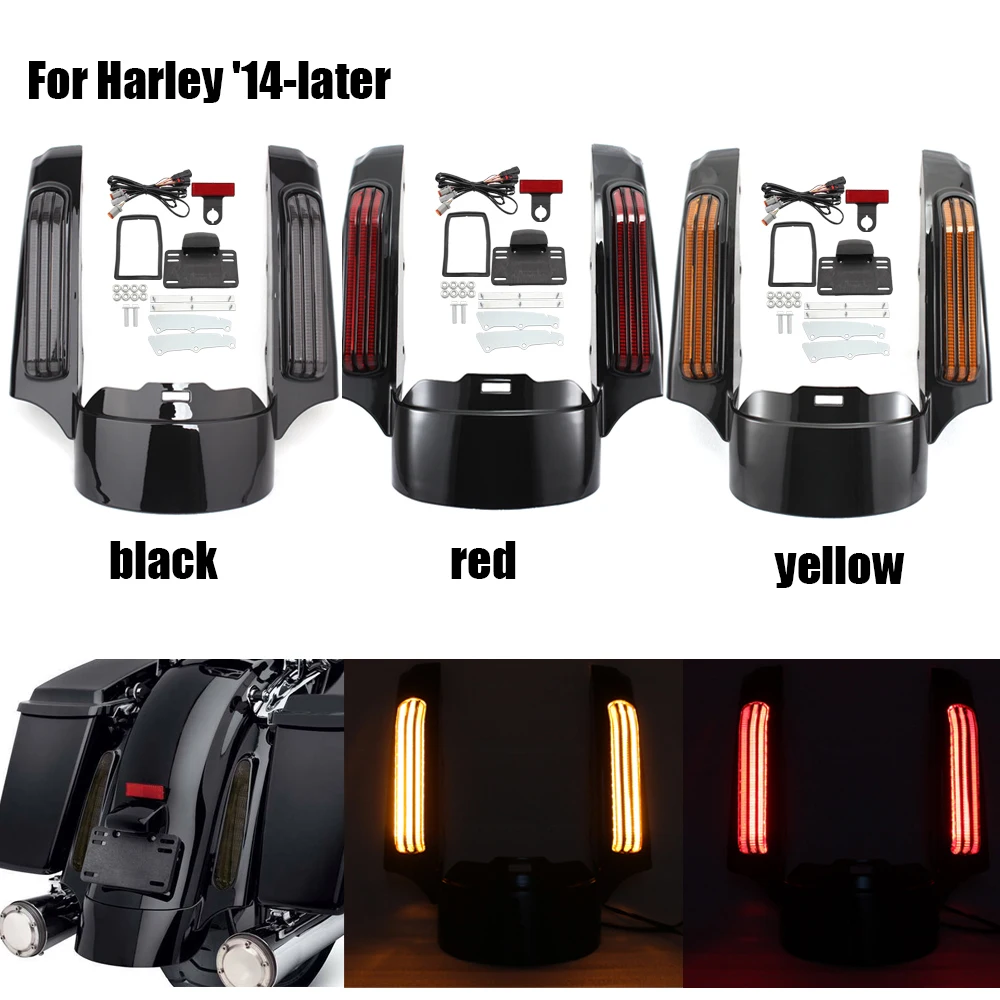 Motorcycle Part LED Turn Signals Rear Fender Extension Fascia For Harley Touring Road King Electra Glide Street Glide FLHTK FLHR
Motorcycle Part LED Turn Signals Rear Fender Extension Fascia For Harley Touring Road King Electra Glide Street Glide FLHTK FLHR