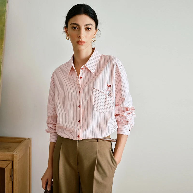 OLrain Casual Versatile Shirt 2025 Autumn New Commuter Skinny Pink Striped Shirt Top M57QC000129
OLrain Casual Versatile Shirt 2025 Autumn New Commuter Skinny Pink Striped Shirt Top M57QC000129