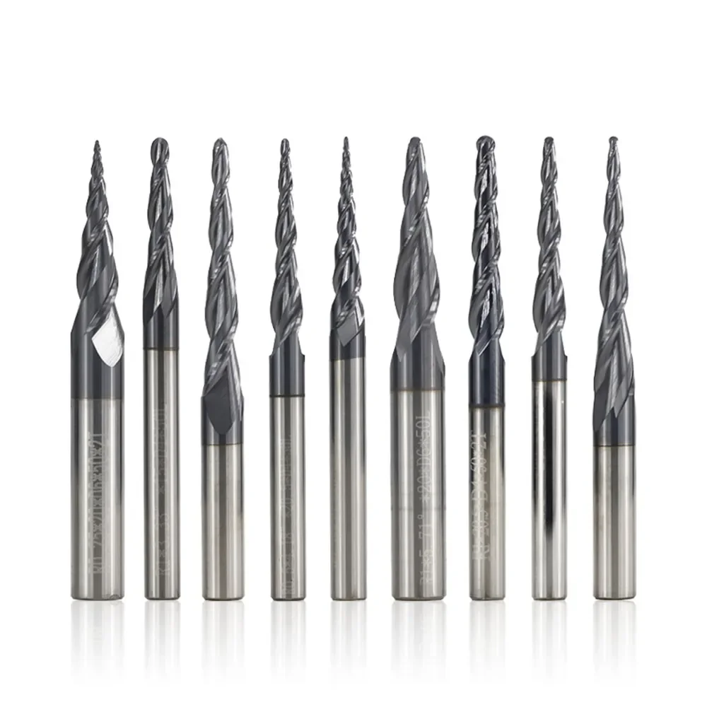 Твердосплавные сферические концевые фрезы с коническим носом, 2-зубые фрезы для гравировки, hrc55 с ЧПУ, дерево малла
Твердосплавные сферические концевые фрезы с коническим носом, 2-зубые фрезы для гравировки, hrc55 с ЧПУ, дерево малла