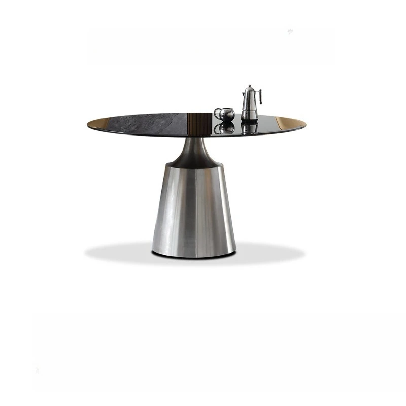 Italian minimalist light luxury tempered glass dining table home restaurant French stainless steel round
Italian minimalist light luxury tempered glass dining table home restaurant French stainless steel round