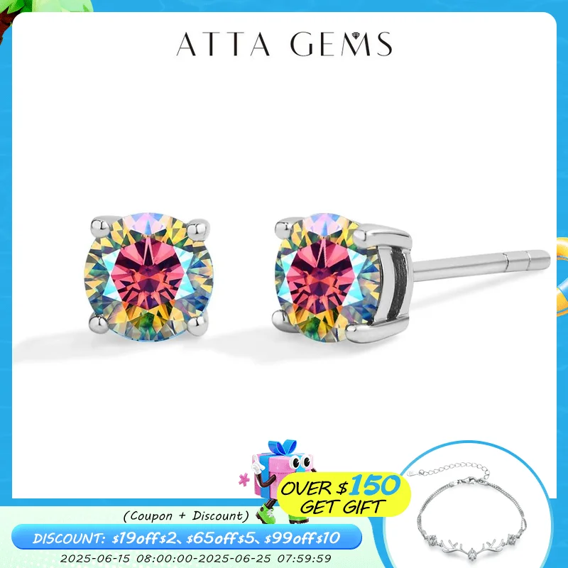 ATTAGEMS Colored Moissanite Stud Earrings For Women 0.5CT D Color S925 Silver Pass Diamond Test Wedding Party Gift Fine Jewelry
ATTAGEMS Colored Moissanite Stud Earrings For Women 0.5CT D Color S925 Silver Pass Diamond Test Wedding Party Gift Fine Jewelry